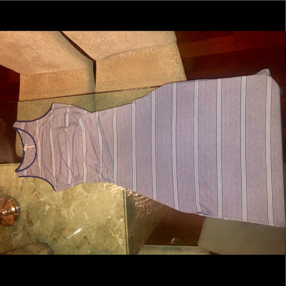 Casual stripe jersey maxi dress